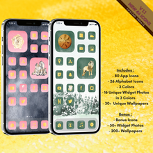 Load image into Gallery viewer, 300 WaterColor Alchemy icon pack, iOS 14 App Icons, Social media Icons, Aesthetic iPhone Home Screen, Customize, Gold, Black, Pink, Green
