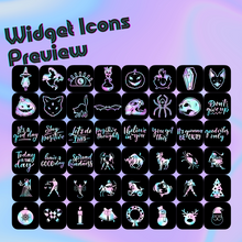 Load image into Gallery viewer, 360 Holographic icon pack, iOS 14 App Icons, Social media Icons, Aesthetic iPhone Home Screen, Customize lock, Purple Black Transparent
