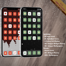 Load image into Gallery viewer, 600 Trendy Winter icon pack, iOS 14 App Icons, Social media Icons, Aesthetic iPhone Home Screen, Customize lock, Red, Blue, White, Green
